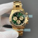 VS Factory Swiss Replica Gain Weight Rolex 4131 Daytona Green Dial Yellow Gold Watch 